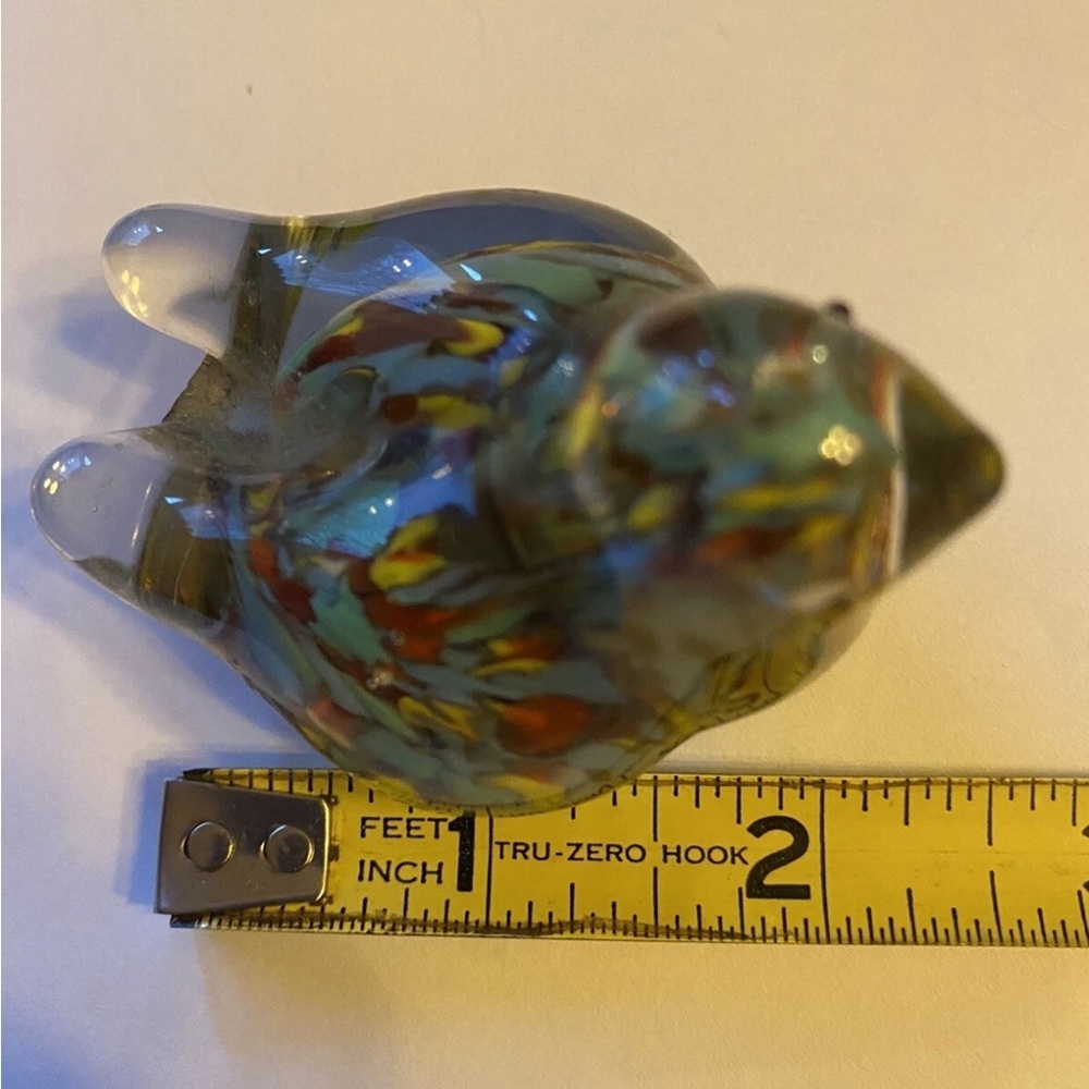 Vintage Blown Art Multicolor Glass Bird Figurine Paperweight Made in Japan - Picture 7 of 9
